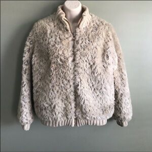 Vintage Versailles by Hillmoor fur zip up teddy bomber jacket M